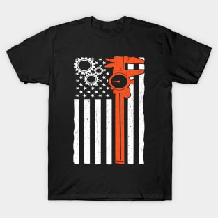 Machinist Flag Tools CNC Machine Operator Machining T-Shirt